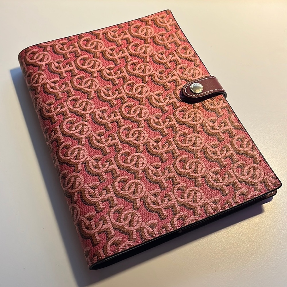 Coach Leather Monogrammed Notebook/Journal/Diary (Refillable)